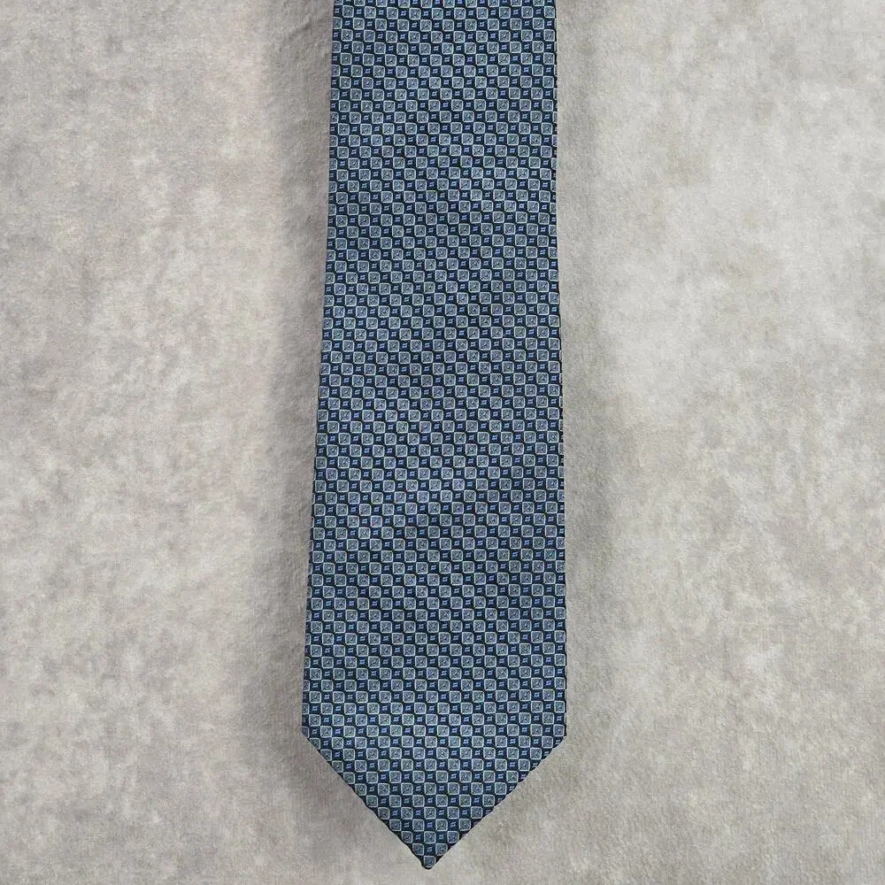 Arrow USA Blue Checker Square Geometric Executive Polyester Neck Tie‎ Men's